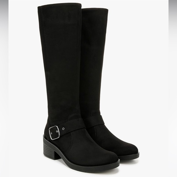 LIFE STRIDE Black Knee-High Boots Suede Look Size 7